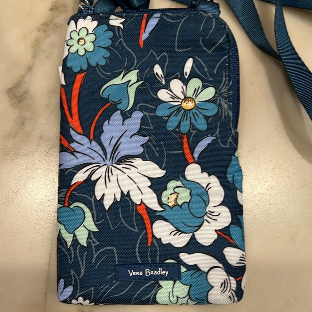 Vera Bradley Floral Bursts RFID cellphonene crossbody NWT!